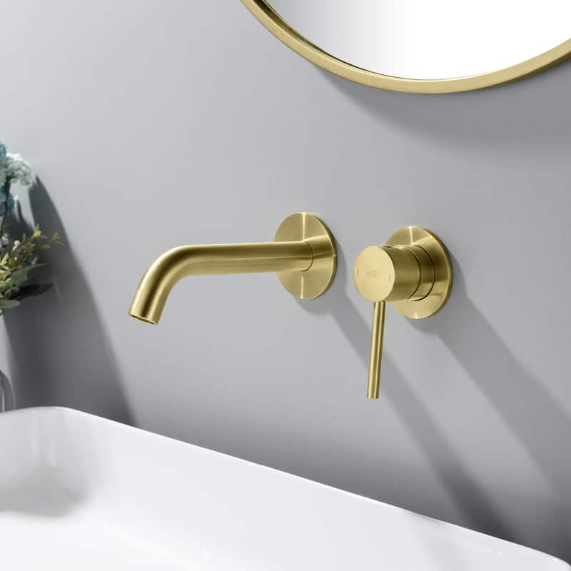 Circular Single Handle Wall Mounted Bathroom Sink Faucet