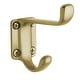 preview thumbnail 3 of 11, Baldwin Estate Double Robe Hook Satin Brass and Brown