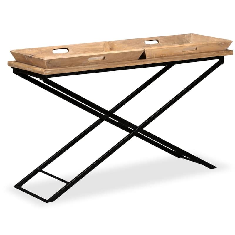 vidaXL Console Table Solid Mango Wood 51.2"x15.7"x31.5"