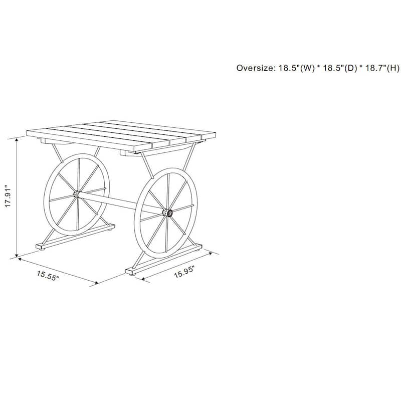 Dietrich Industrial 19-inch Metal Wheel Side Table by Carbon Loft