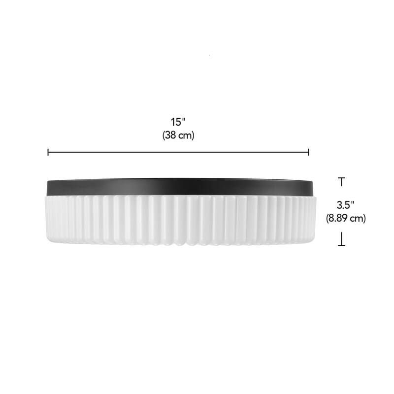 Globe Electric 91009614 15" Wide LED Flush Mount Drum Ceiling Fixture
