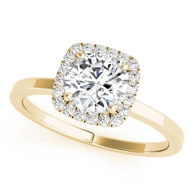 Auriya 14k-Yellow Gold Lab Grown Round Diamond Halo Engagement Ring 0.50 to 5.00 ct. tw. (F-G VS)