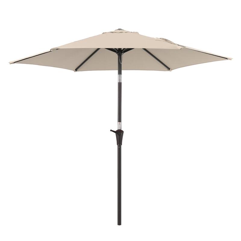 BONOSUKI Solar LED Patio Umbrella with Metal Frame for Modern Patio Living - 10' x 10' - Brown