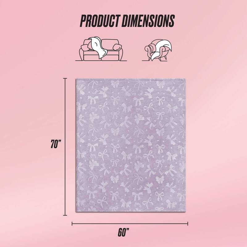 Juicy Couture 60"x70" Embossed Plush Throw Blankets