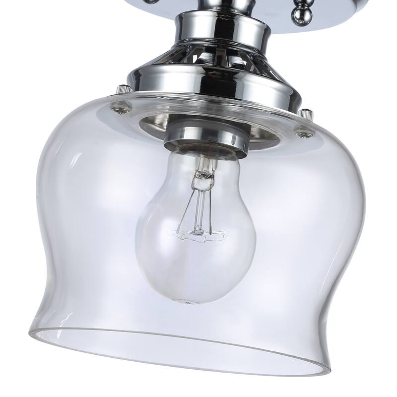 Wry Lighting Daphne 1-light Semi-Flush Mount in Chrome - 1-Light Semi-flush