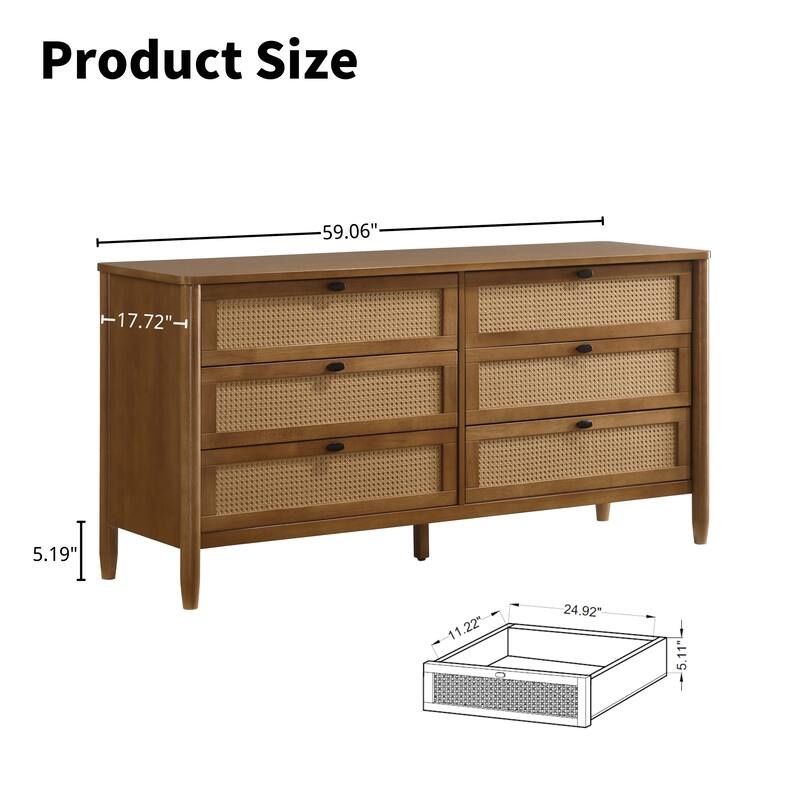Vichy 4-Piece Rubberwood Bedroom Set with Textured Polyester Upholstered Queen Bed, Dresser, Mirror, and Nightstand