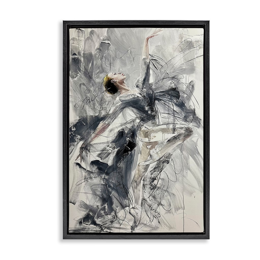 Stupell Elegant Pose Dancer Framed Floater Canvas Wall Art Design By Lucille Lee