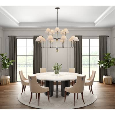 Artcraft Providence 15-Light Chandelier - Black with Brushed Brass Accent
