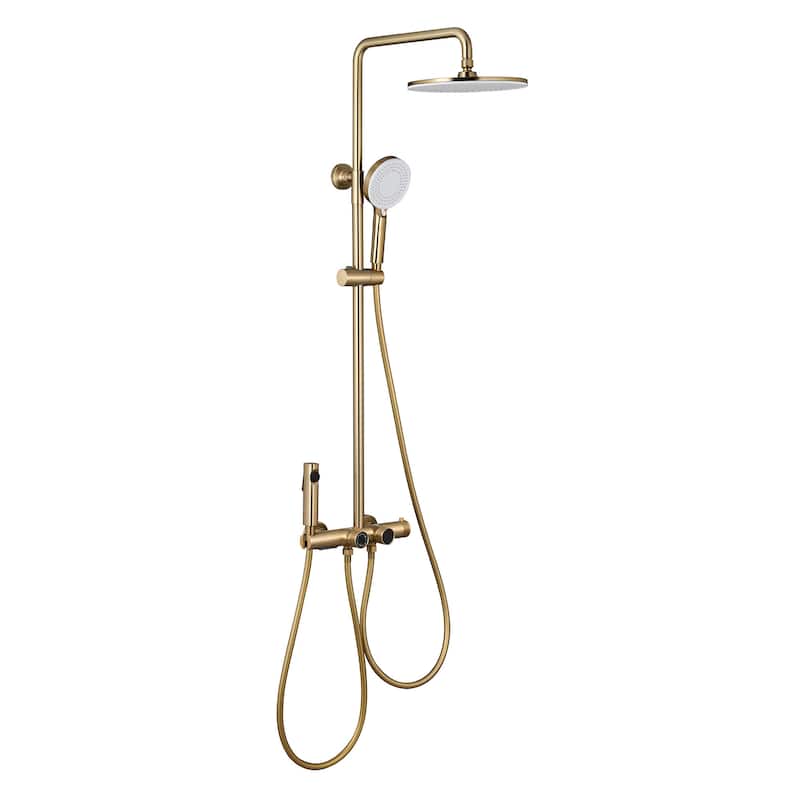 Matte Black Wall Mounted Thermostatic Bathroom Shower Faucet Set