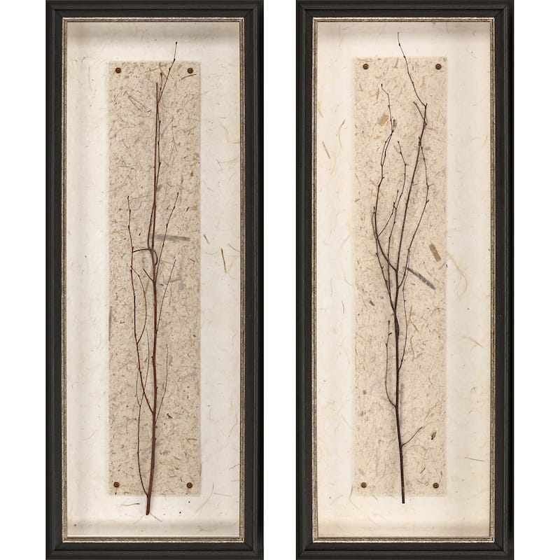 In Balance S/2 Framed Art Mixed Media Under Glass - 32 X 12 X 3