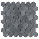 preview thumbnail 10 of 10, Merola Tile Crag Hexagon Black 11.13" x 11.13" Slate Mosaic Tile