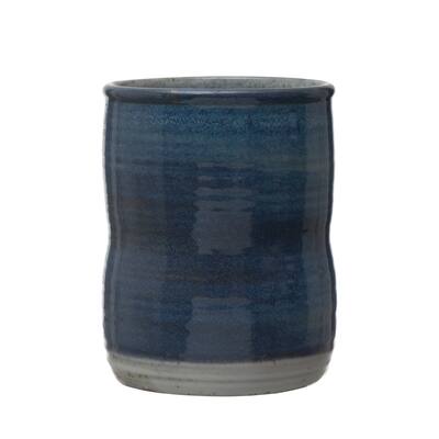 Stoneware Utensil Holder - 5.1"L x 5.1"W x 6.4"H