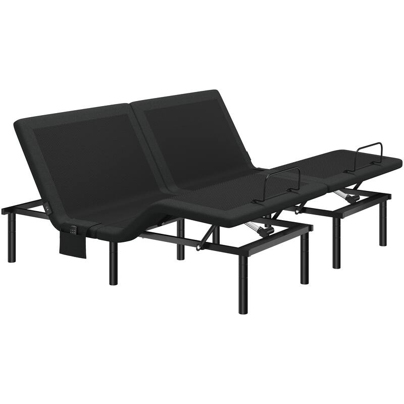 Yaheetech Upholstered Adjustable Twin XL/Queen/ Split King Size Bed Frame with Independent Head & Foot Incline