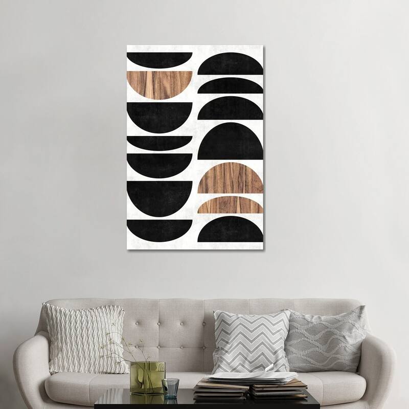 iCanvas "Mid-Century Modern Pattern No.7 - Concrete and Wood" by Zoltan Ratko Canvas Print - 48x32x1.5