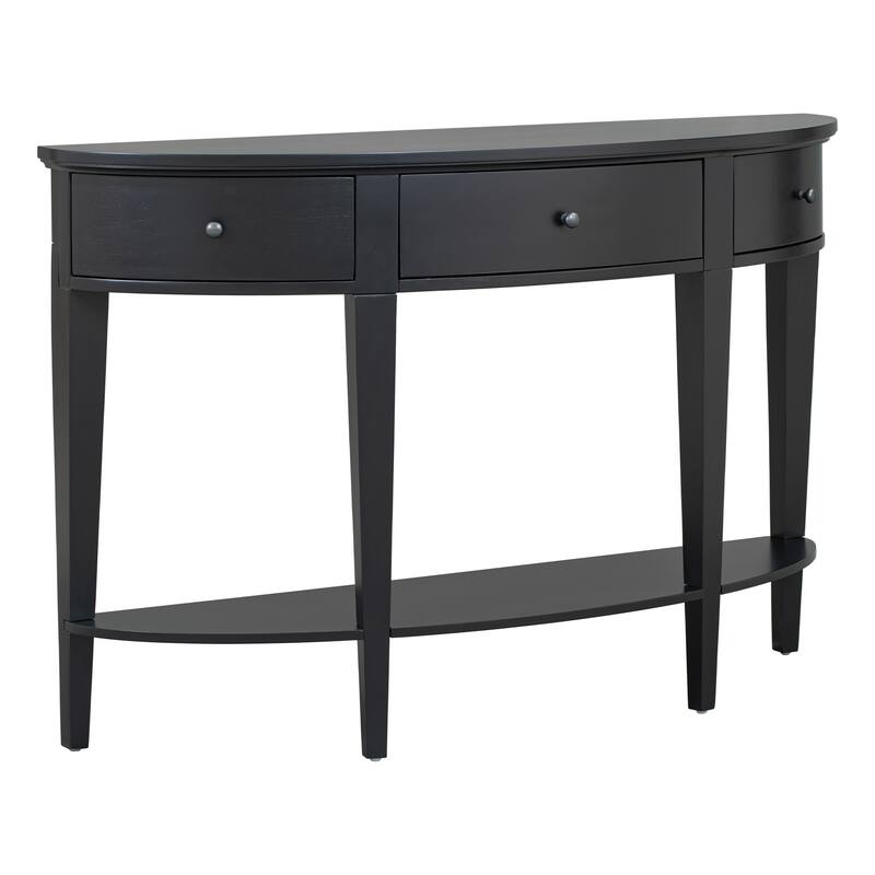 2-door Curved Console Table with Open Style Shelf - 13.70 x 51.10 x 33.40