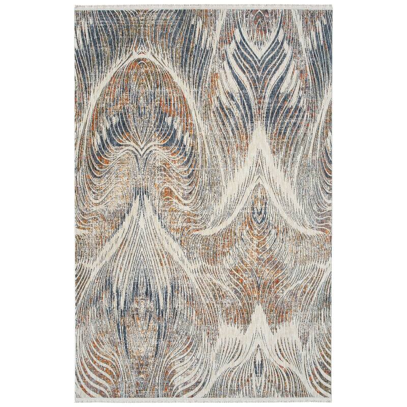 Modern Abstract Cut Pile Rectangle Area Rug - 5.3x7.3