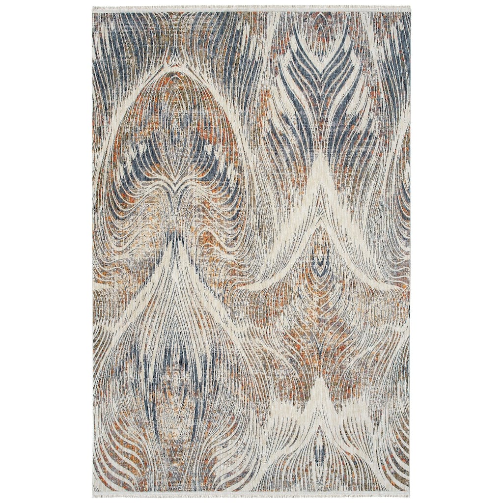 Modern Abstract Cut Pile Rectangle Area Rug - 5.3x7.3