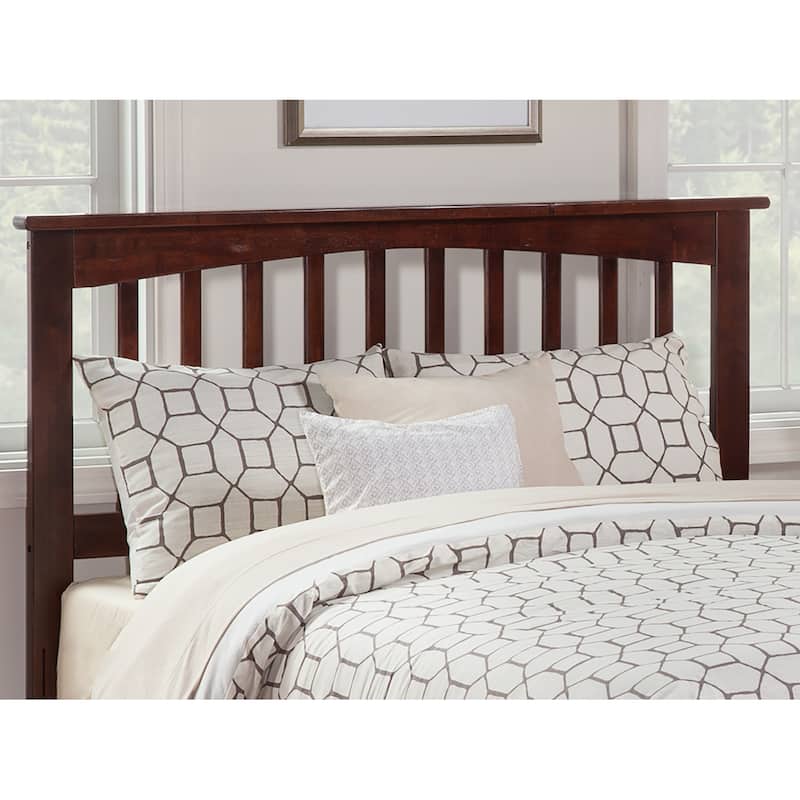 Mission Queen Platform Bed with Matching Footboard in Walnut