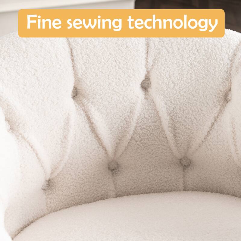 Modern Luxury Velvet Swivel Chair with Ottoman for Bedroom