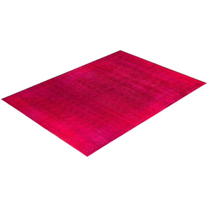 Overdyed One-of-a-Kind Hand-Knotted Area Rug - Pink - 12' 2" x 16' 4"