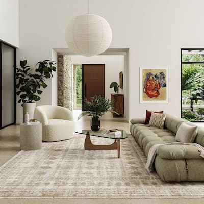Saturdays Geometric Fringed Area Rug