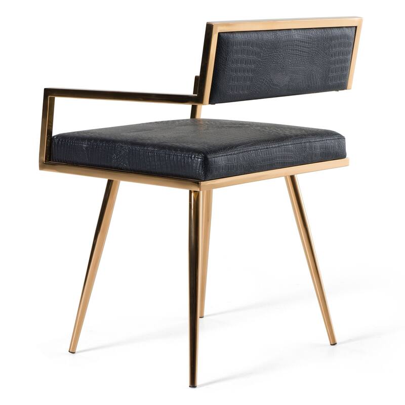 Modrest Rosario Modern Black & Rosegold Dining Chair
