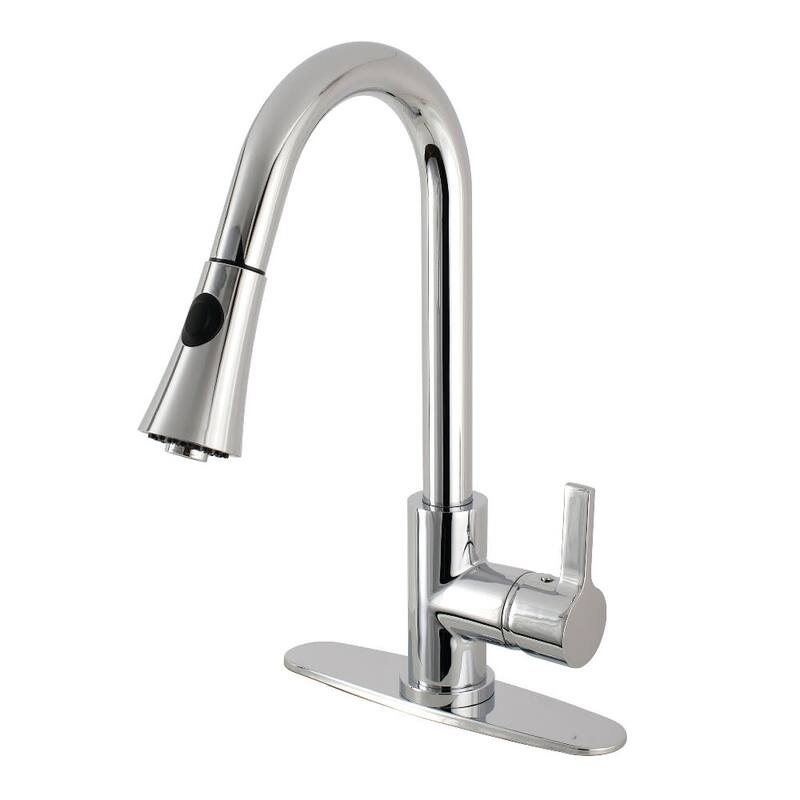 Kingston Brass Continental 1.8 GPM Single Hole Pull Down Kitchen - Polished Chrome