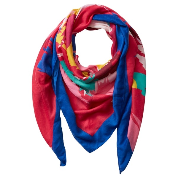 Tickled Pink Paint Brush Square Scarf - Blue. Opens flyout.