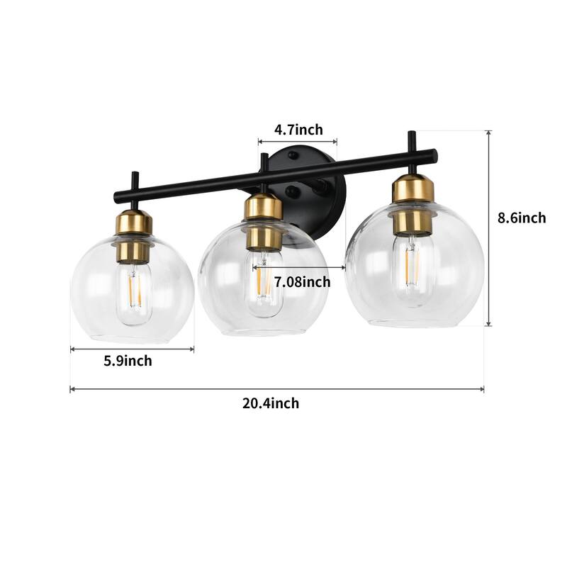 Starsky 4-Lights Modern Dimmable Bathroom Vanity Light with Globe Glass Shade