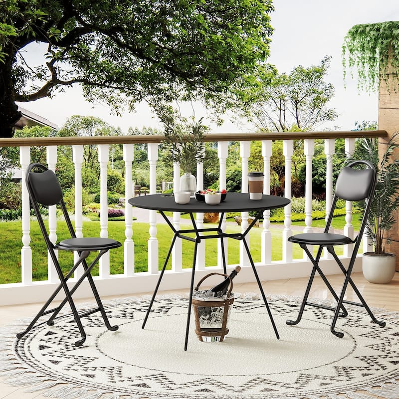 2pcs Folding Stool with Back Cushioned Padded Folding Stool