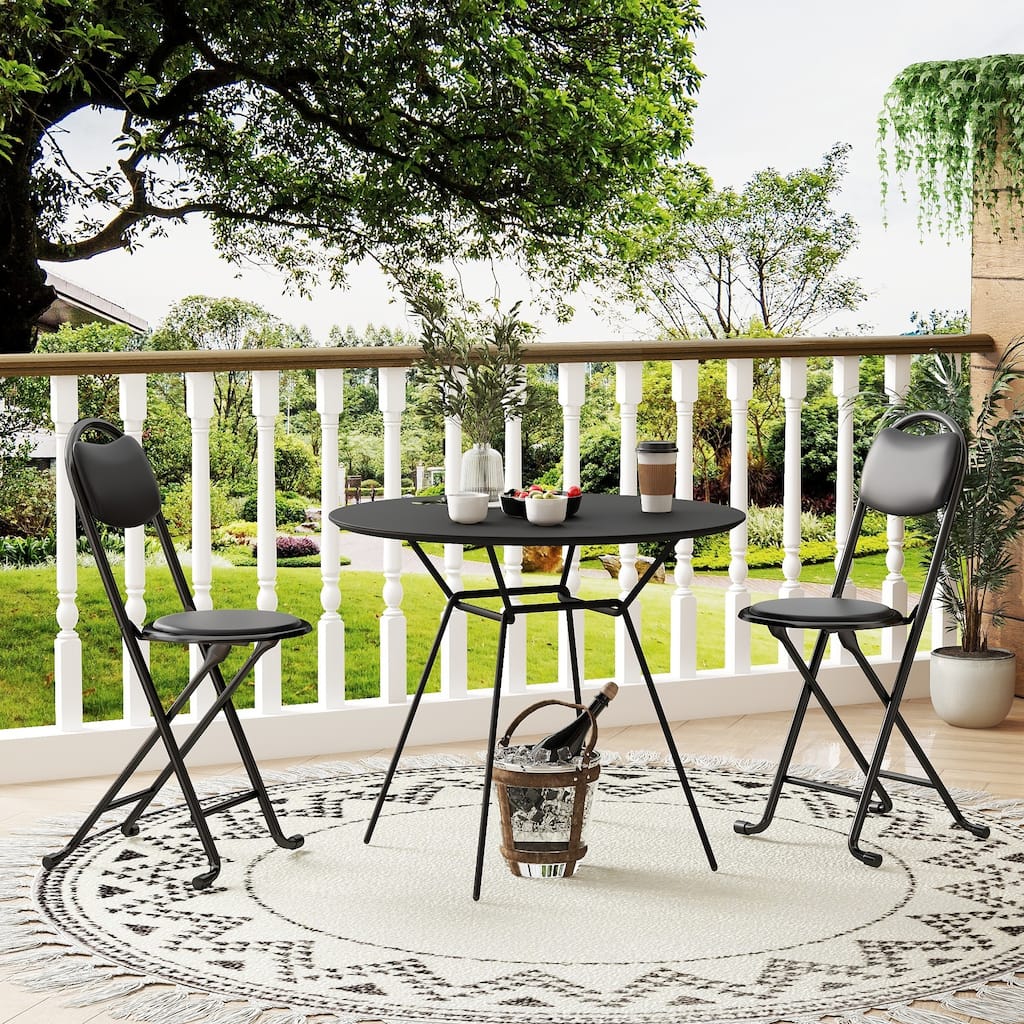 2pcs Folding Stool with Back Cushioned Padded Folding Stool