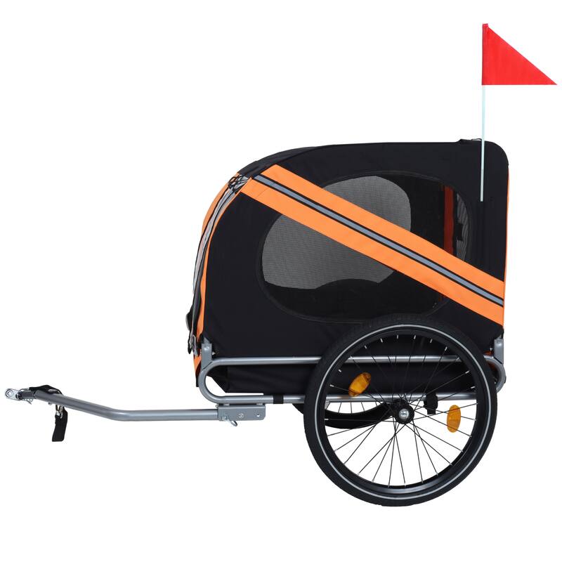 Large Folding Bike Trailer For Dogs-66lb Capacity All-Terrain Pet Carrier, Durable Steel Frame For Cycling
