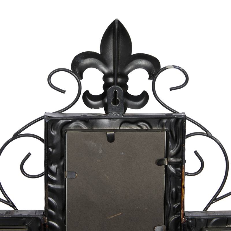 Multi Colored Metal 4 Slot Scroll Wall Photo Frame