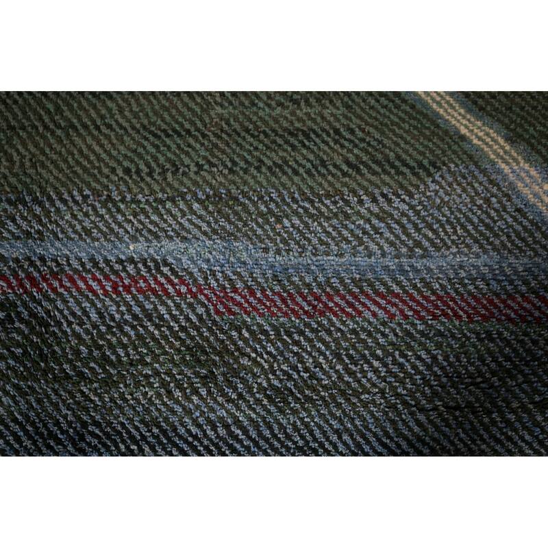 Green Gabbeh Persian Area Rug Handmade Wool Carpet - 4'7"x 10'0"