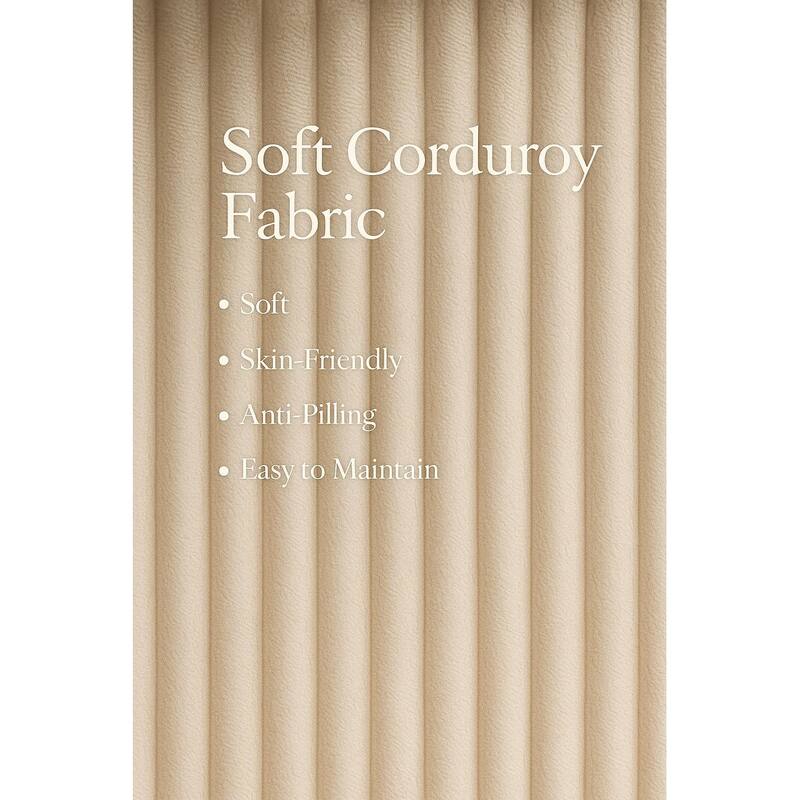 Modular Sectional Sofa with Pillows, Corduroy Upholstered 3-Seater Sofa, All-Compressed Foam Sofa for Living Room, Apartment