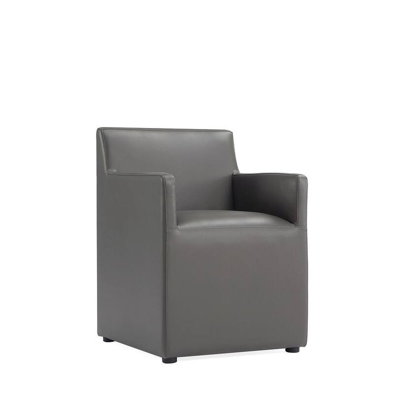 Manhattan Comfort Anna Modern Square Faux Leather Dining Armchair