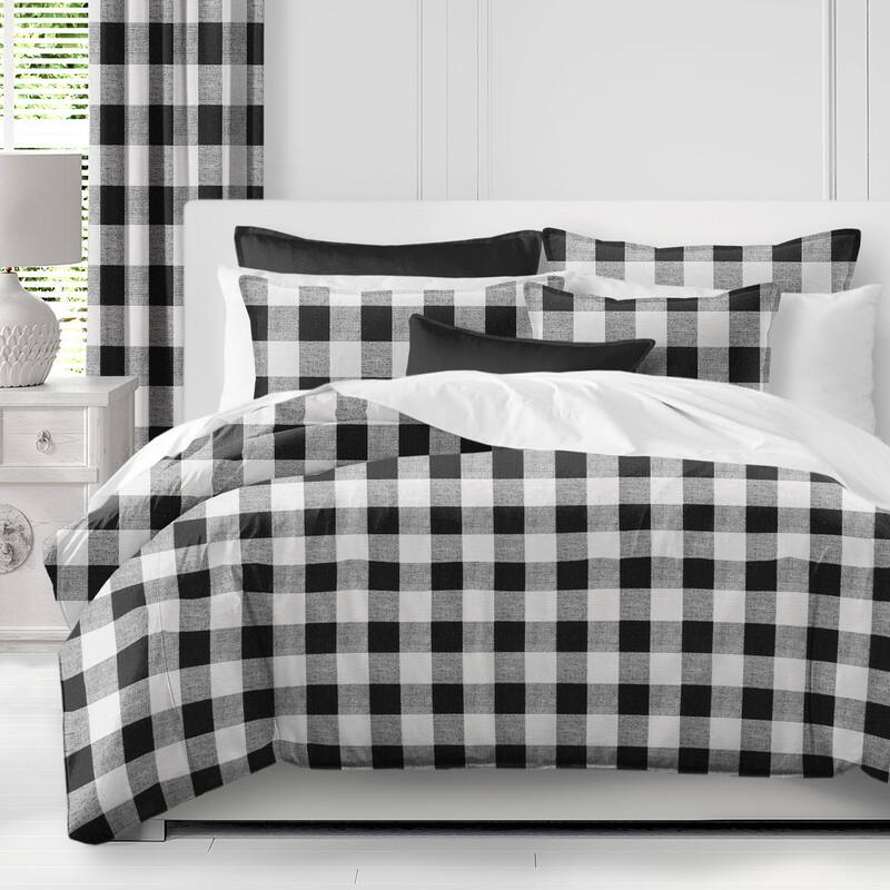 Lumberjack Check White/Black Duvet Cover and Pillow Sham(s) Set