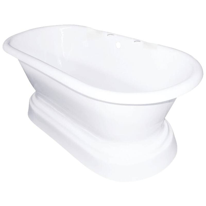 Kingston Brass Aqua Eden 66" Cast Iron Free Standing Tub with 7" - White