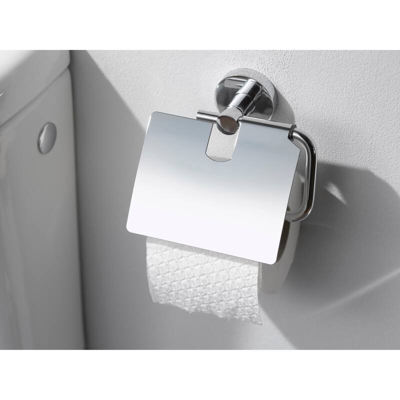 Kosmos Toilet Roll Holder with cover Chrome
