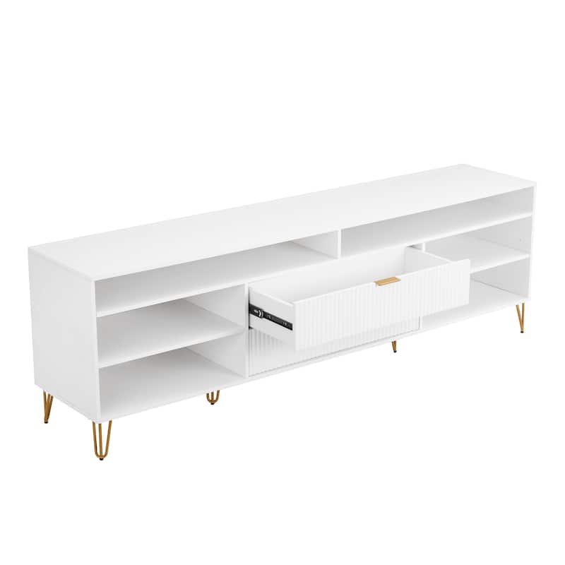 Manhattan Comfort Dumbo Mid-Century Modern TV Stand with 6 Shelves