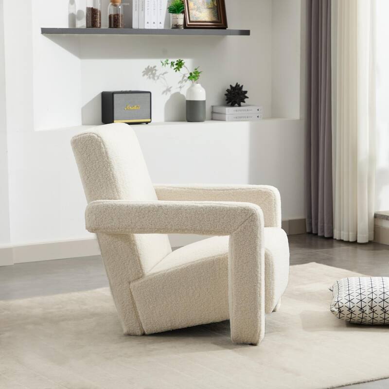 Sherpa Adirondack Chair for Living Room, Upholstered Accent Chair