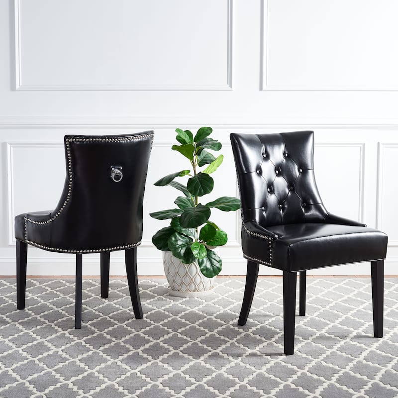 SAFAVIEH Chelsey Grey Ring Dining Chair (Set of 2) - 22" x 25.6" x 36.4" - 22"W x 25"D x 36"H - Black (Single)