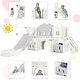 preview thumbnail 18 of 25, Kids Slide Playset Structure, Freestanding Castle Climber with Slide and Basketball Hoop, Toy Storage Organizer