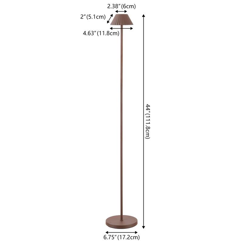 Mallory 44" Cordless LED Floor Lamp, Brown - Dimmable, Indoor/Outdoor