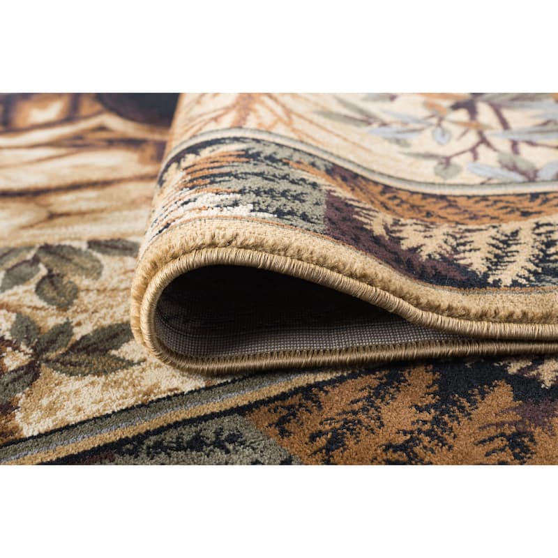 Natural Lodge Novelty Graphic Indoor Area Rug
