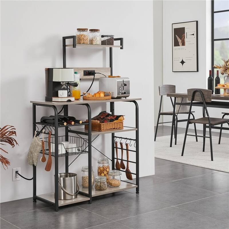 Yaheetech 55" Baker's Rack Free Standing Utility Storage Shelf - Grey