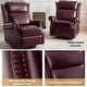 preview thumbnail 6 of 9, Viviana Traditional Genuine Leather Manual Swivel Glider Recliner by HULALA HOME