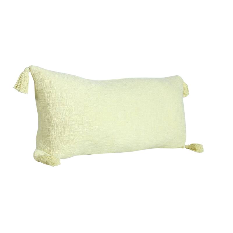 Sevita Solid Cotton Throw Pillow with Tassels