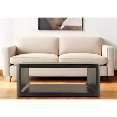 HomeRoots 48" Walnut Solid Wood Floor Shelf Coffee Table With Shelf - 48' X '18' X '22