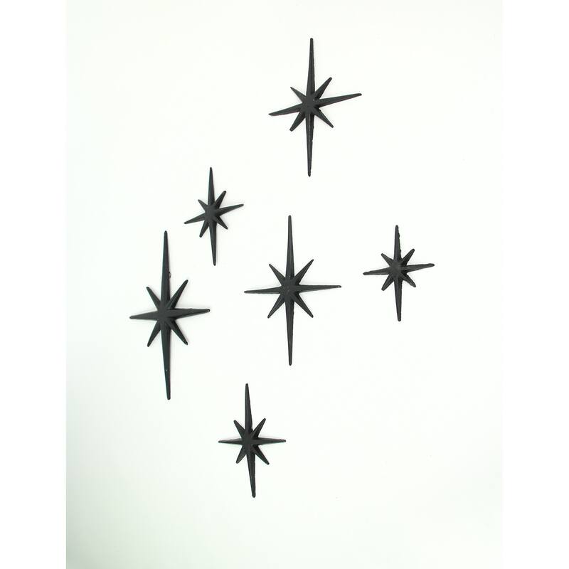 Set Of 6 Cast Iron Starburst Wall Hangings Mid Century Modern 8
